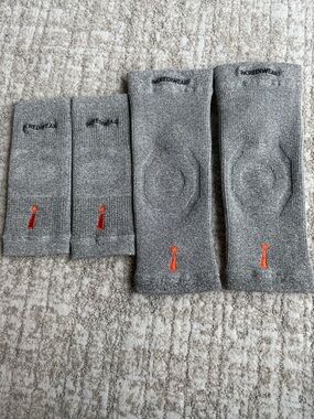Men's Gray Compression Knee/Elbow Sleeves - Pack of 4